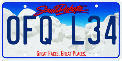 SD license plate 0FQL34
