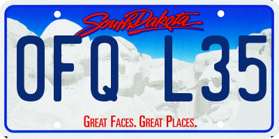 SD license plate 0FQL35