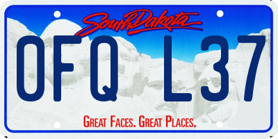 SD license plate 0FQL37