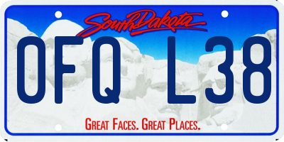 SD license plate 0FQL38