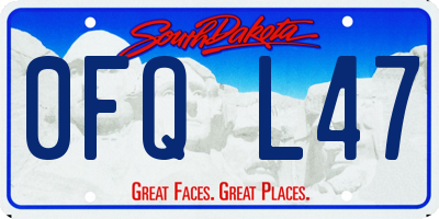 SD license plate 0FQL47