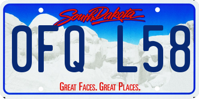 SD license plate 0FQL58