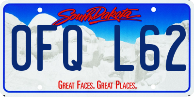 SD license plate 0FQL62