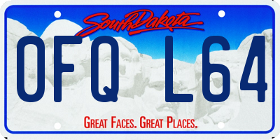 SD license plate 0FQL64