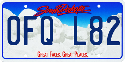 SD license plate 0FQL82