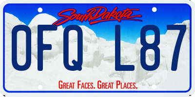 SD license plate 0FQL87