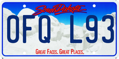 SD license plate 0FQL93