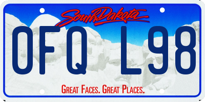 SD license plate 0FQL98