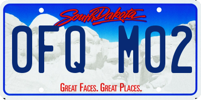 SD license plate 0FQM02