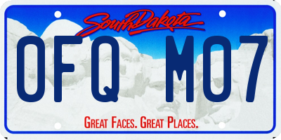 SD license plate 0FQM07
