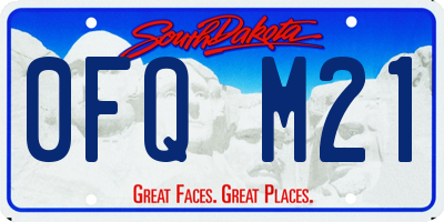 SD license plate 0FQM21