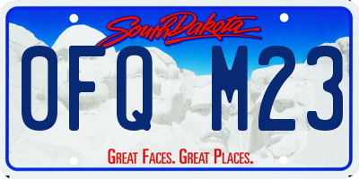 SD license plate 0FQM23