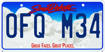 SD license plate 0FQM34