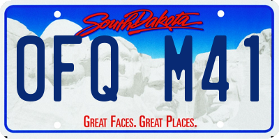 SD license plate 0FQM41