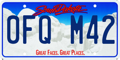 SD license plate 0FQM42