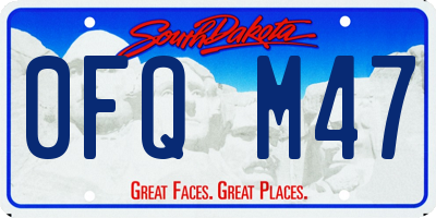 SD license plate 0FQM47