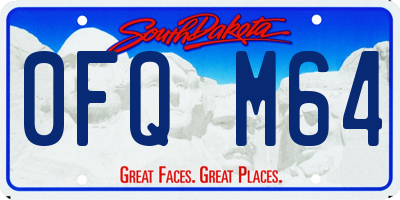 SD license plate 0FQM64