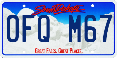 SD license plate 0FQM67