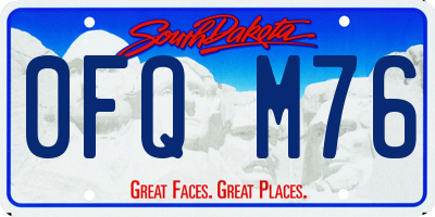 SD license plate 0FQM76