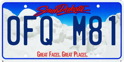 SD license plate 0FQM81