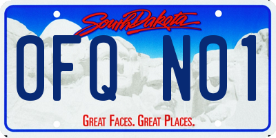SD license plate 0FQN01