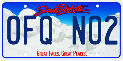 SD license plate 0FQN02