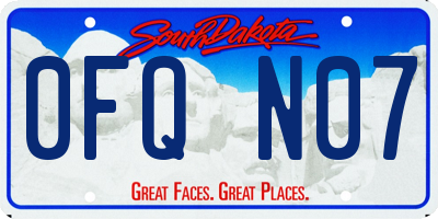 SD license plate 0FQN07
