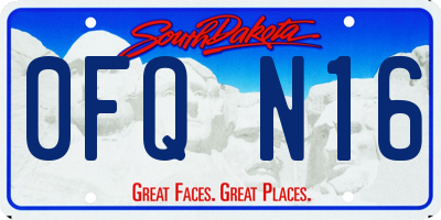 SD license plate 0FQN16