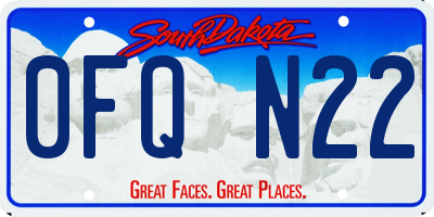 SD license plate 0FQN22
