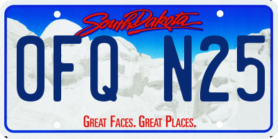 SD license plate 0FQN25