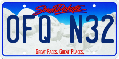 SD license plate 0FQN32