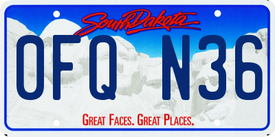 SD license plate 0FQN36