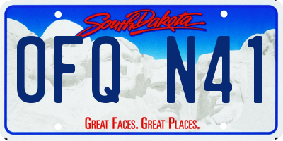 SD license plate 0FQN41