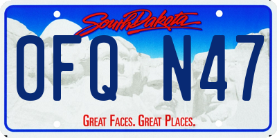 SD license plate 0FQN47