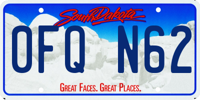 SD license plate 0FQN62