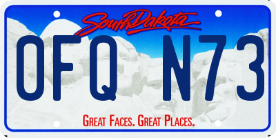 SD license plate 0FQN73