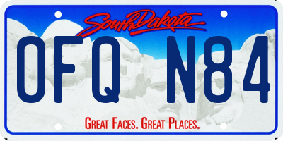 SD license plate 0FQN84