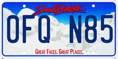 SD license plate 0FQN85