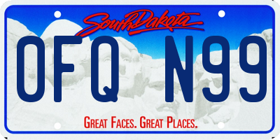 SD license plate 0FQN99