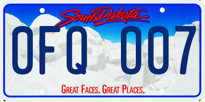 SD license plate 0FQO07