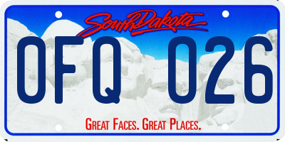 SD license plate 0FQO26