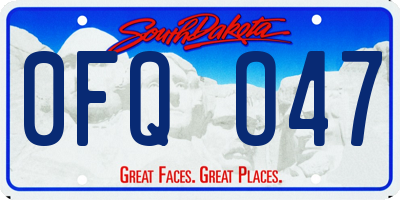 SD license plate 0FQO47