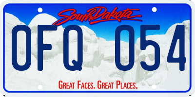 SD license plate 0FQO54
