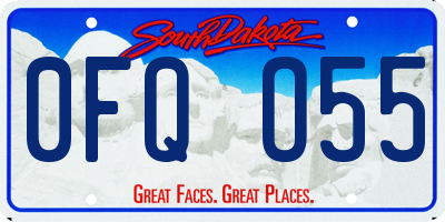 SD license plate 0FQO55