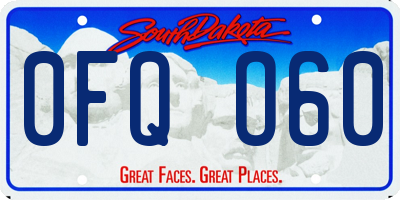 SD license plate 0FQO60