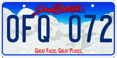 SD license plate 0FQO72
