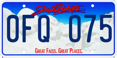 SD license plate 0FQO75