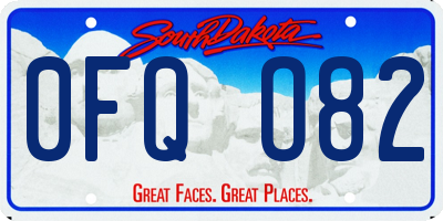 SD license plate 0FQO82