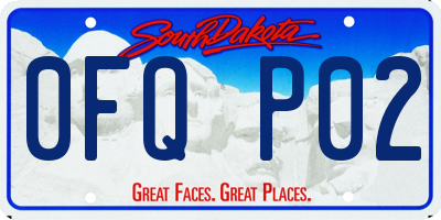 SD license plate 0FQP02