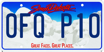 SD license plate 0FQP10